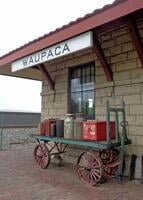 Depot with baggage cart